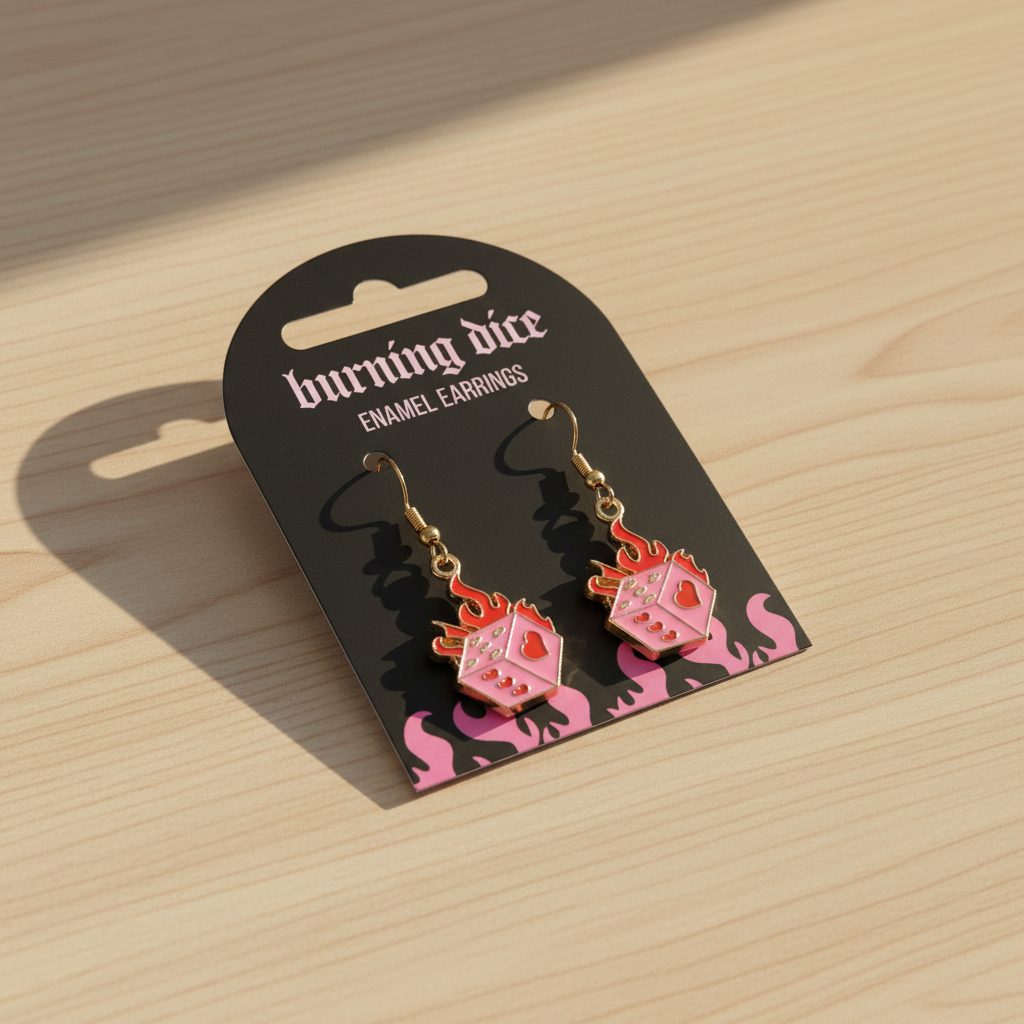 Burning Dice Earrings