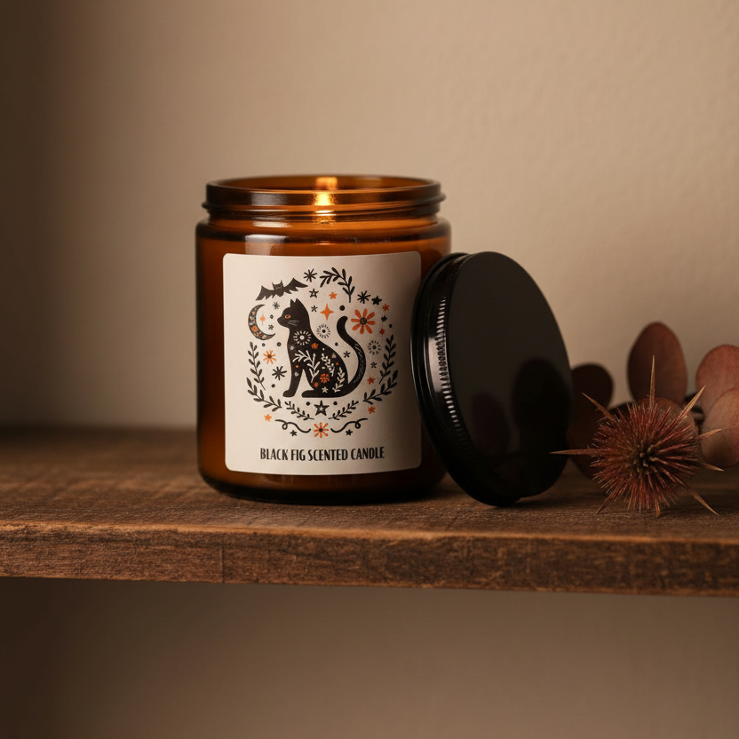 Frightful Folk Cat Black Fig Scented Candle