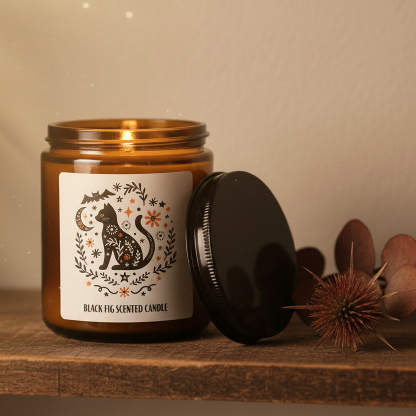 Frightful Folk Cat Black Fig Scented Candle