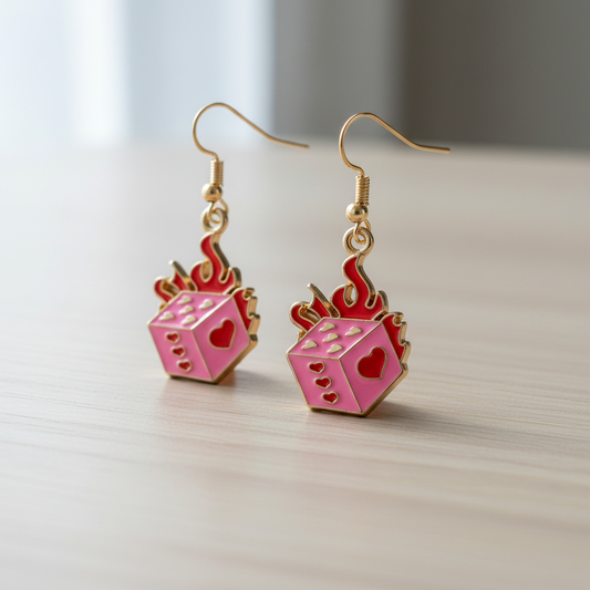Burning Dice Earrings