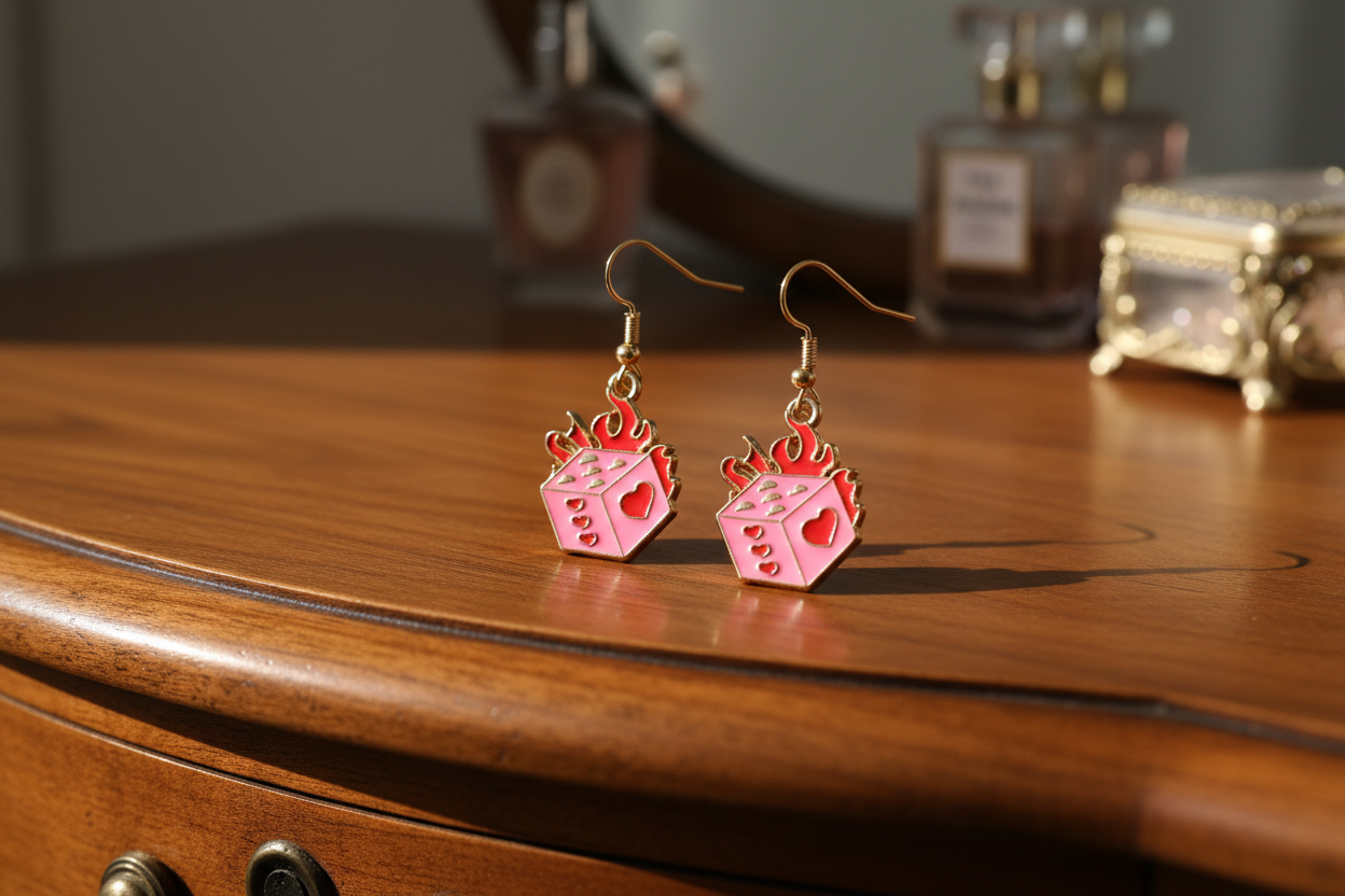 Burning Dice Earrings