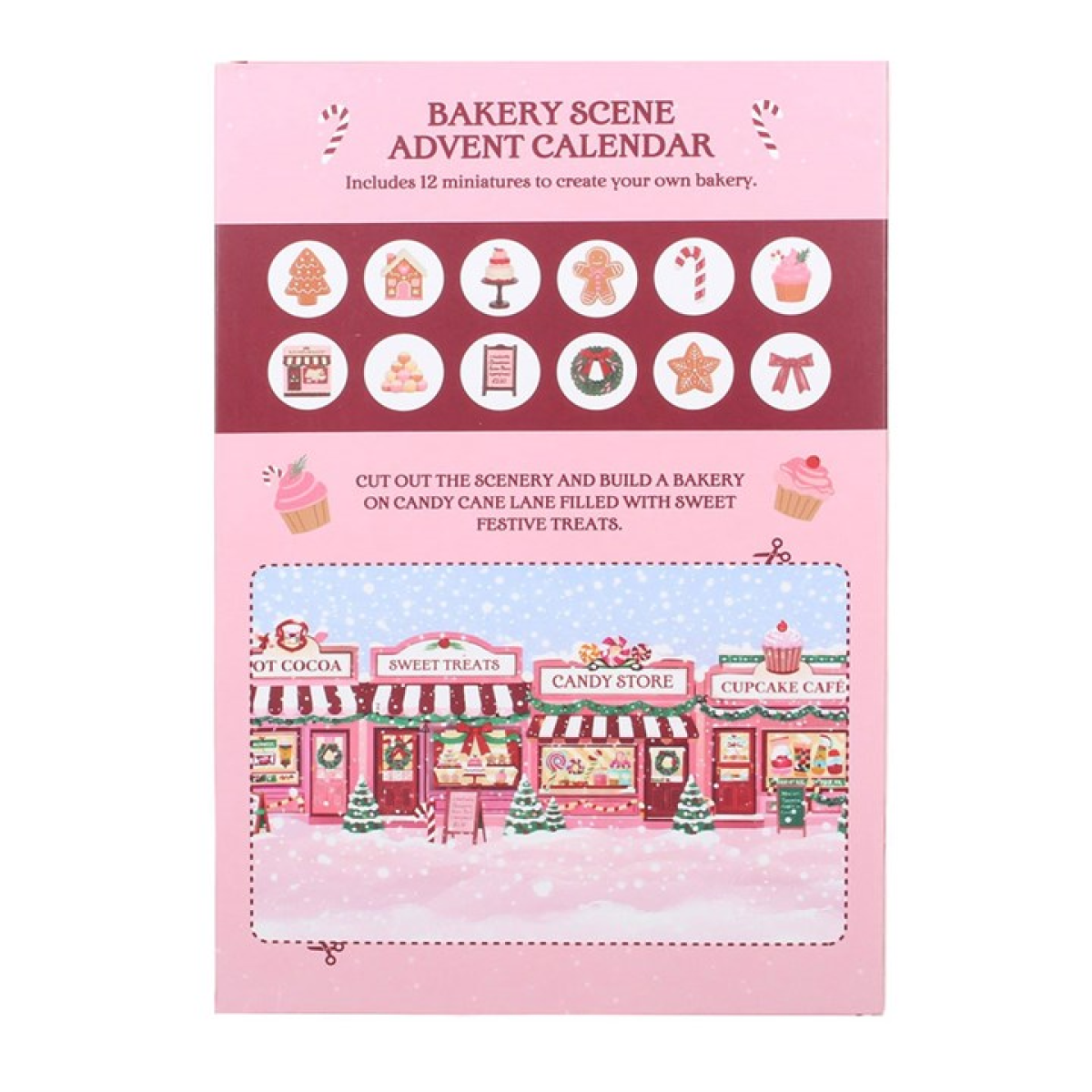 12-Day Sugarplum Bakery Scene Advent Calendar | Reusable Resin Christmas Advent Calendar | Festive Gift