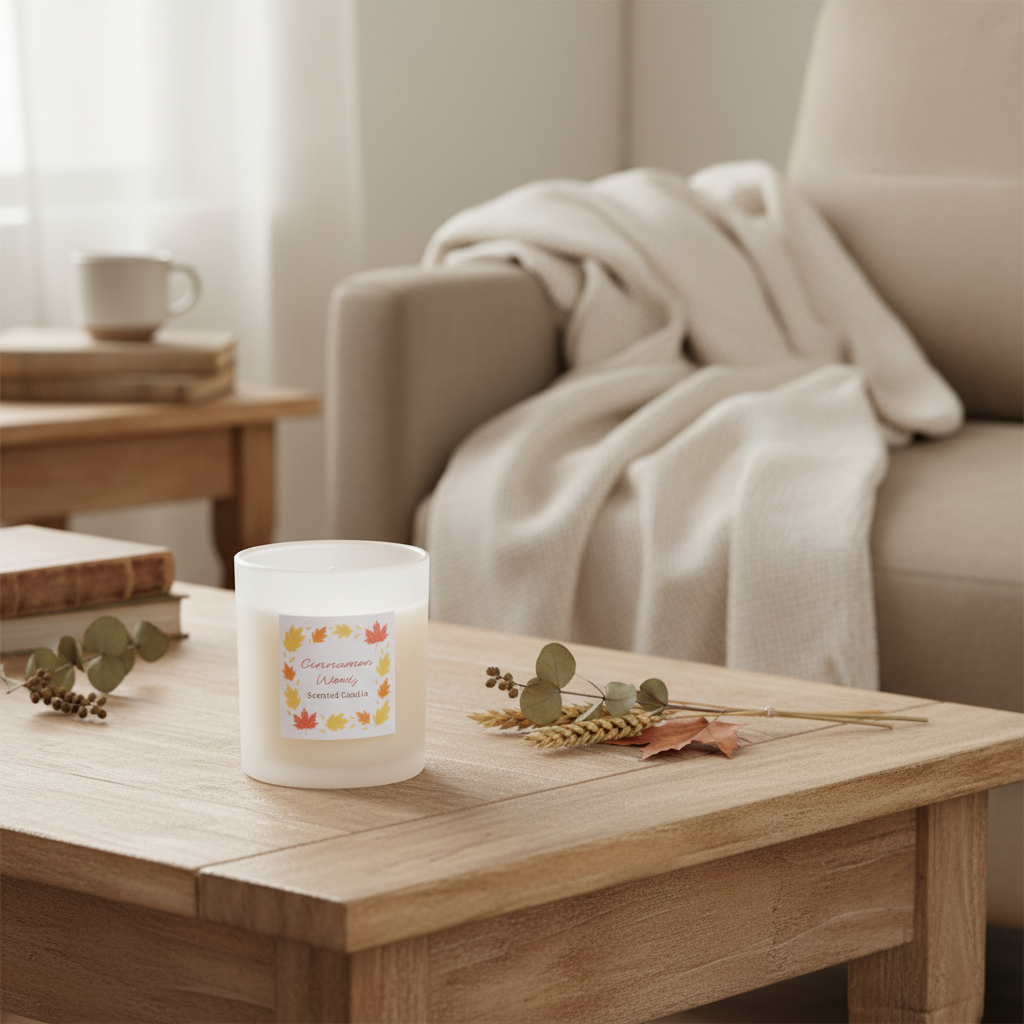 Cinnamon Woods Scented Candle | Cosy Autumn Home Fragrance Gift