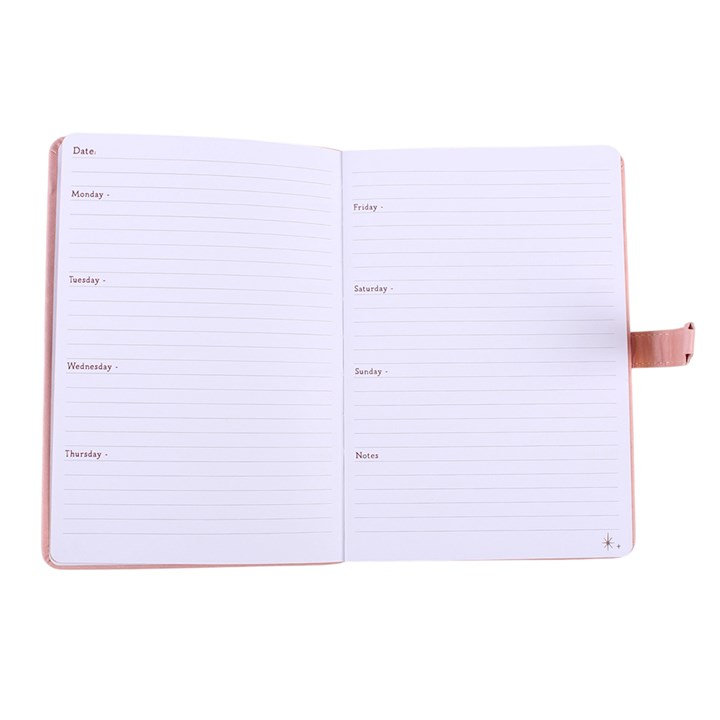 Pink Faux Leather A5 Diary with Lock