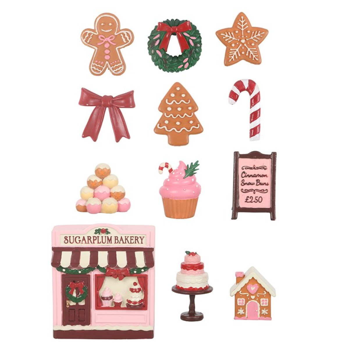 12-Day Sugarplum Bakery Scene Advent Calendar | Reusable Resin Christmas Advent Calendar | Festive Gift