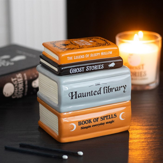 Haunted Library Book Stack Oil Burner and Wax Warmer