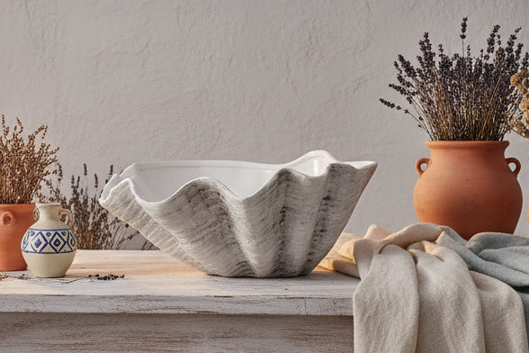 Large Ceramic Adele Shell Bowl