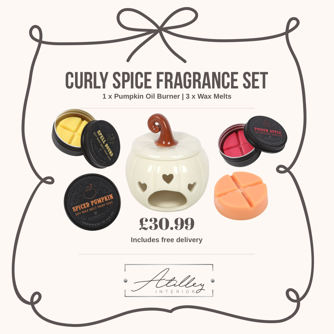 Curly Spice Bundle — Pumpkin Oil Burner & Soy Wax Melt Set