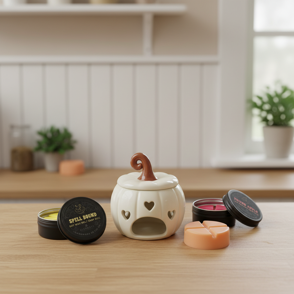 Curly Spice Bundle — Pumpkin Oil Burner & Soy Wax Melt Set