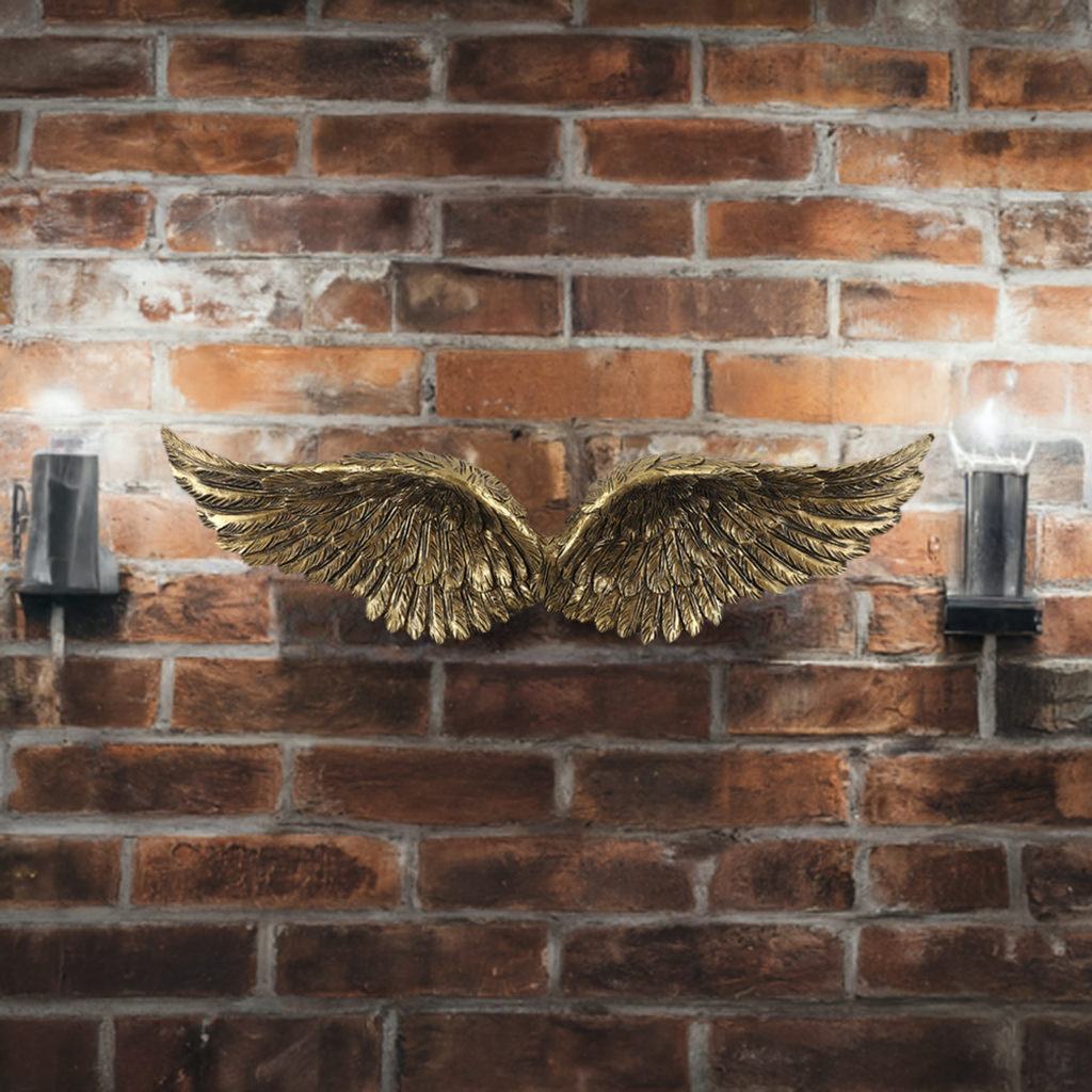 30cm Antique Gold Hanging Angel Wings