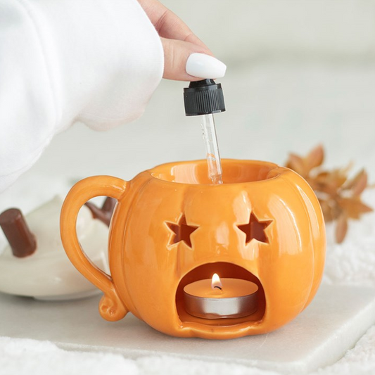 Pumpkin Cream Lidded Oil Burner & Wax Warmer | Autumn Halloween Home Fragrance