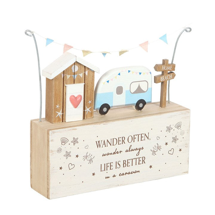 Wander Often Beach Hut & Caravan Wooden Ornament – For Lovers of the Open Road