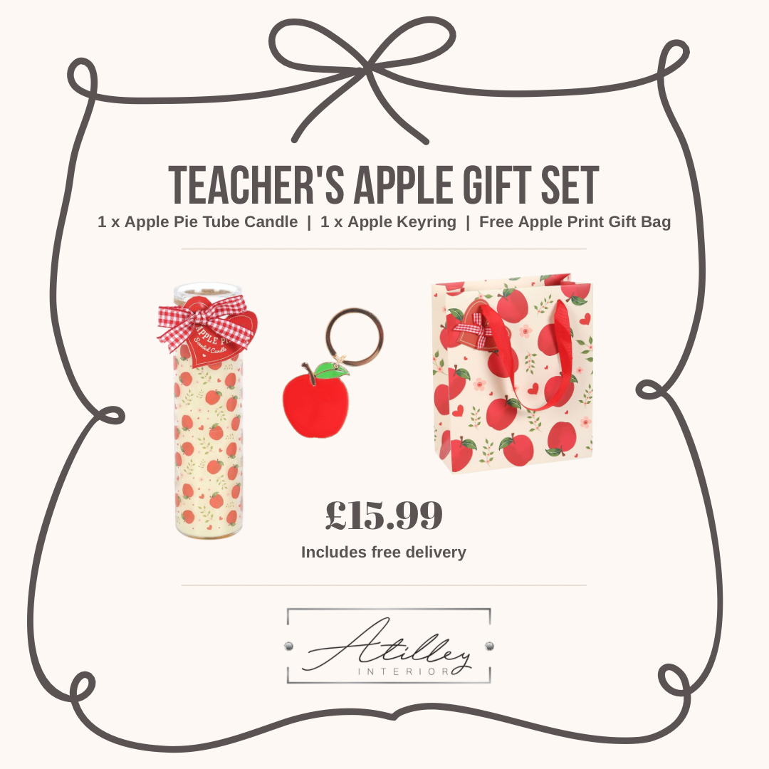 Teacher's Apple Gift Set | Apple Pie Candle, Keyring & Gift Bag