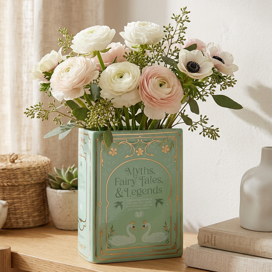 Green Book Shaped Vase