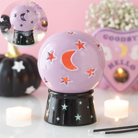 Crystal Ball Tealight & Incense Cone Holder | Celestial Witchy Home Décor