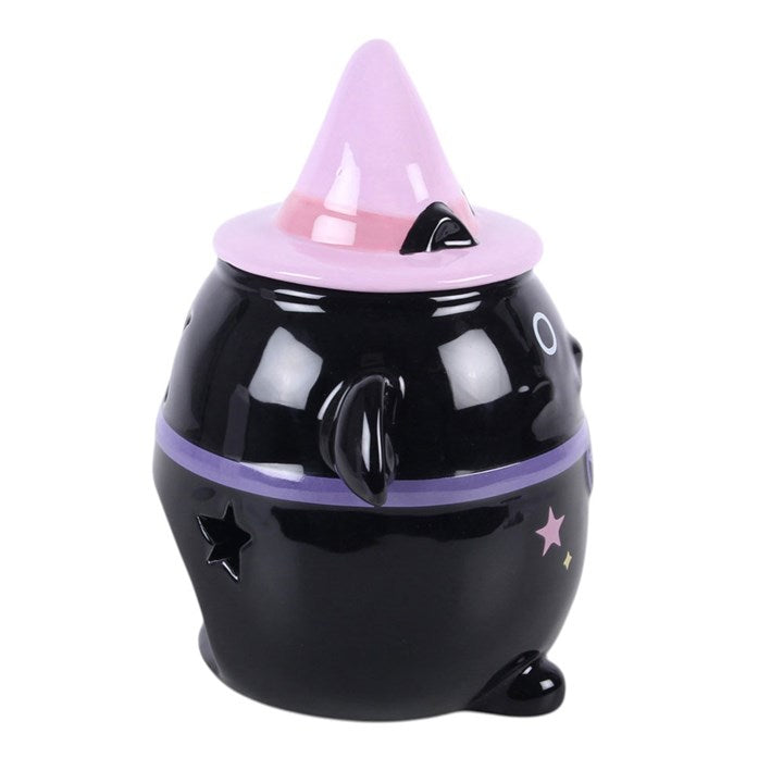 Pastel Bat Cat Oil Burner | Witchy Home Fragrance & Spooky-Cute Halloween Decor Gift