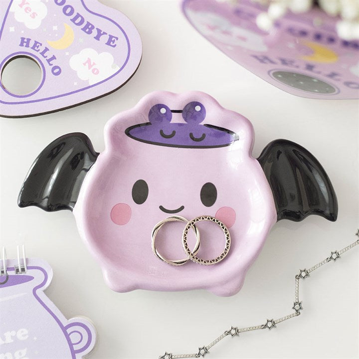 Pastel Batbrew Cauldron Trinket Dish | Witchy Jewellery Dish & Spooky-Cute Gift