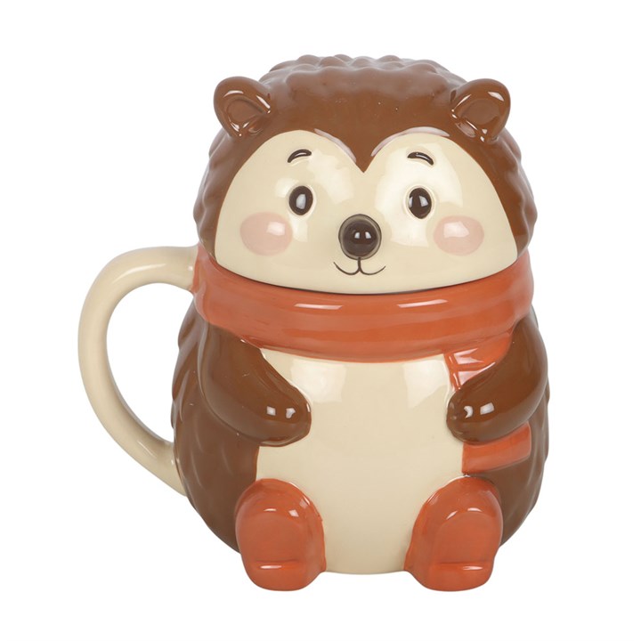 Hazel Hedgehog Lidded Mug | Woodland Ceramic Mug with Lid | Cottagecore Gift