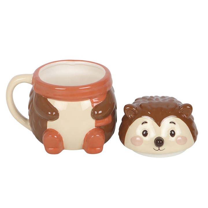 Hazel Hedgehog Lidded Mug | Woodland Ceramic Mug with Lid | Cottagecore Gift