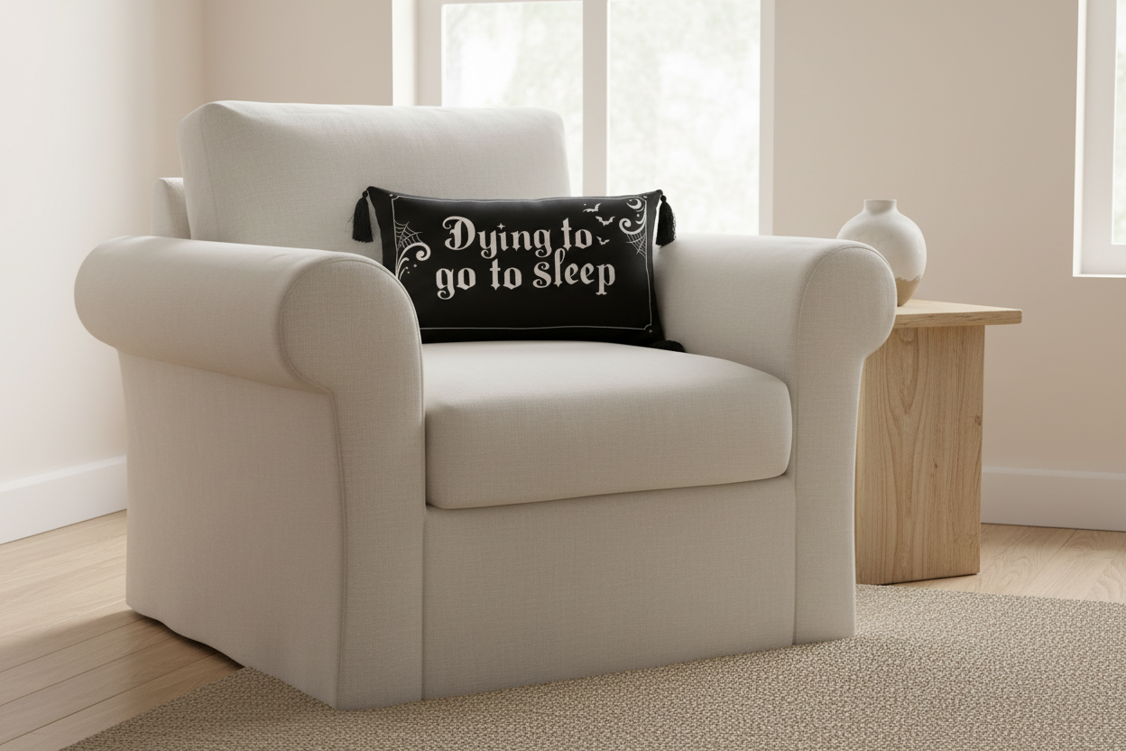Dying to Go to Sleep Satin Cushion