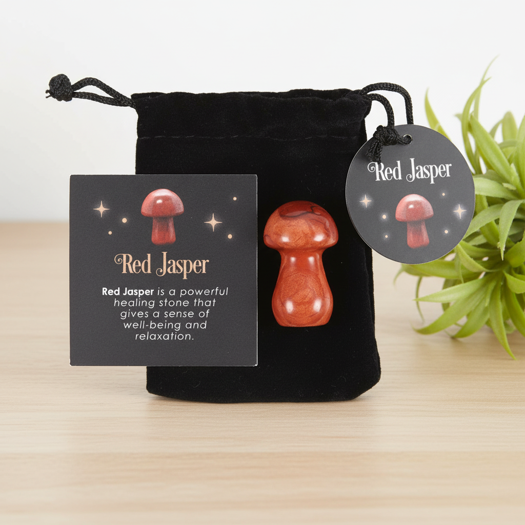 Magical Red Jasper Crystal Mushroom