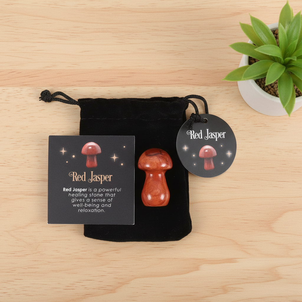 Magical Red Jasper Crystal Mushroom