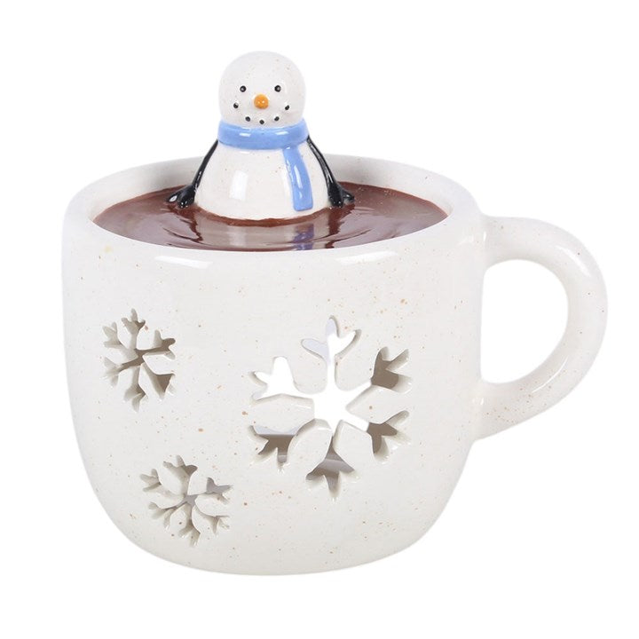 Snowman Hot Chocolate Ceramic Oil Burner & Wax Warmer | Christmas Home Fragrance