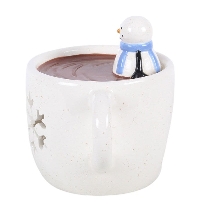 Snowman Hot Chocolate Ceramic Oil Burner & Wax Warmer | Christmas Home Fragrance