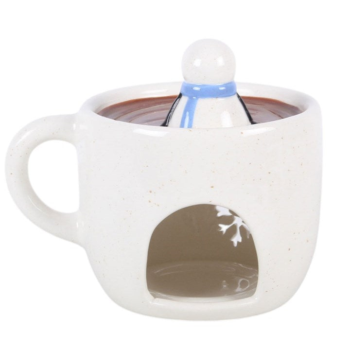 Snowman Hot Chocolate Ceramic Oil Burner & Wax Warmer | Christmas Home Fragrance