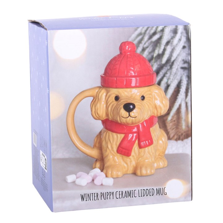 Winter Puppy Lidded Mug