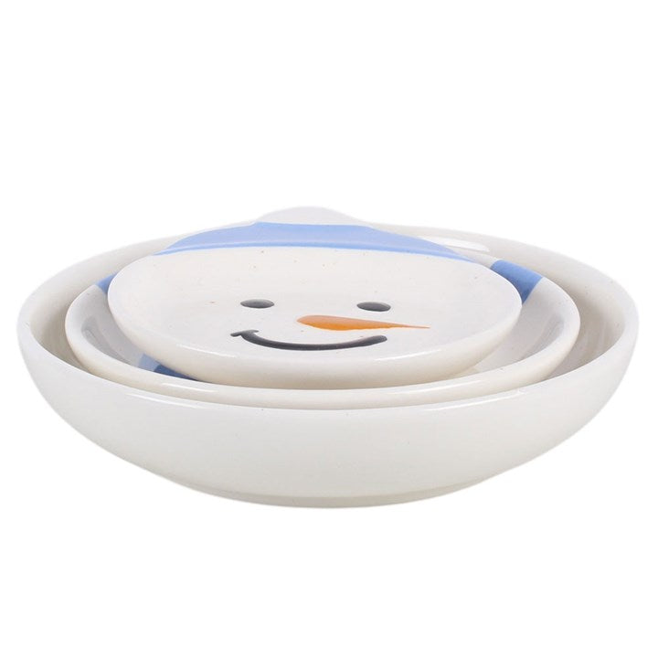Set of 3 Winter Snowmen Stacking Bowls
