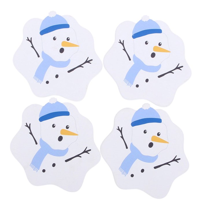 Melting Snowman Coaster Set | Set of 4 Festive MDF Christmas Coasters