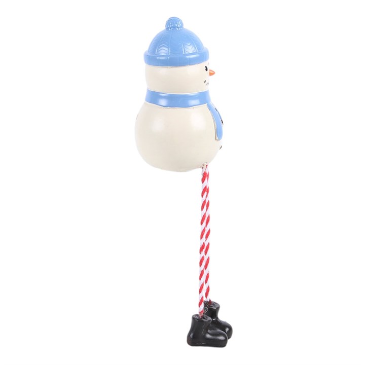 Winter Snowman Shelf Sitter Ornament | Festive Dangling Leg Snowman Decoration | Christmas Home Décor Gift