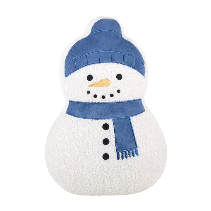 Snowman Shaped Bouclé Cushion | Festive Christmas Cushion