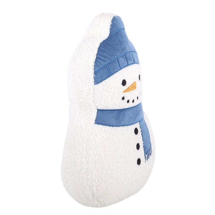 Snowman Shaped Bouclé Cushion | Festive Christmas Cushion