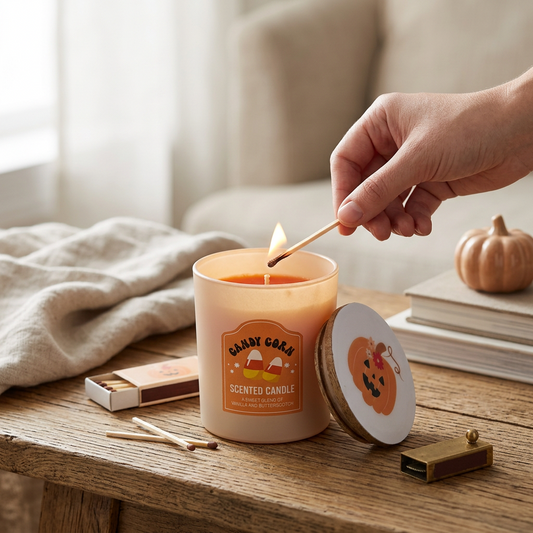 Candy Corn Scented Candle – Vanilla & Butterscotch Fragrance