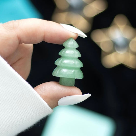 Green Aventurine Crystal Christmas Tree in a Bag
