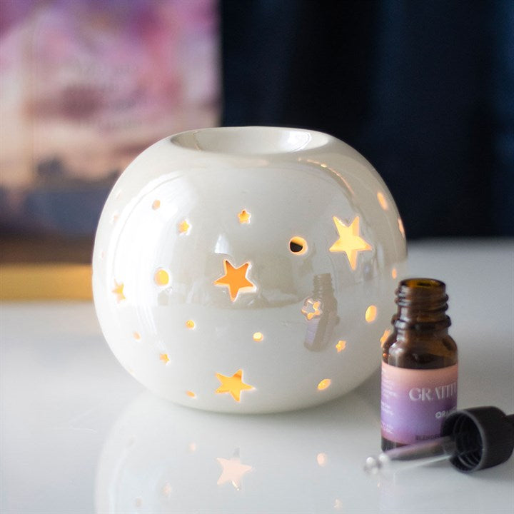 Iridescent Star Oil Burner & Wax Warmer – Elegant Home Fragrance Accessory