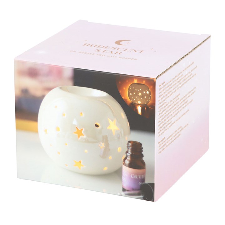 Iridescent Star Oil Burner & Wax Warmer – Elegant Home Fragrance Accessory