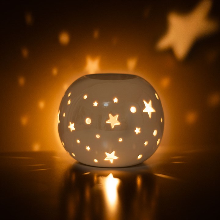 Iridescent Star Oil Burner & Wax Warmer – Elegant Home Fragrance Accessory