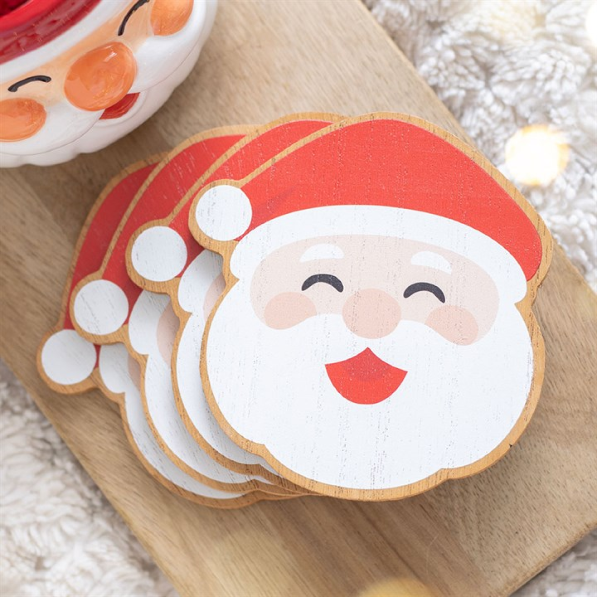 Jolly Santa Christmas Coaster Set - Coaster