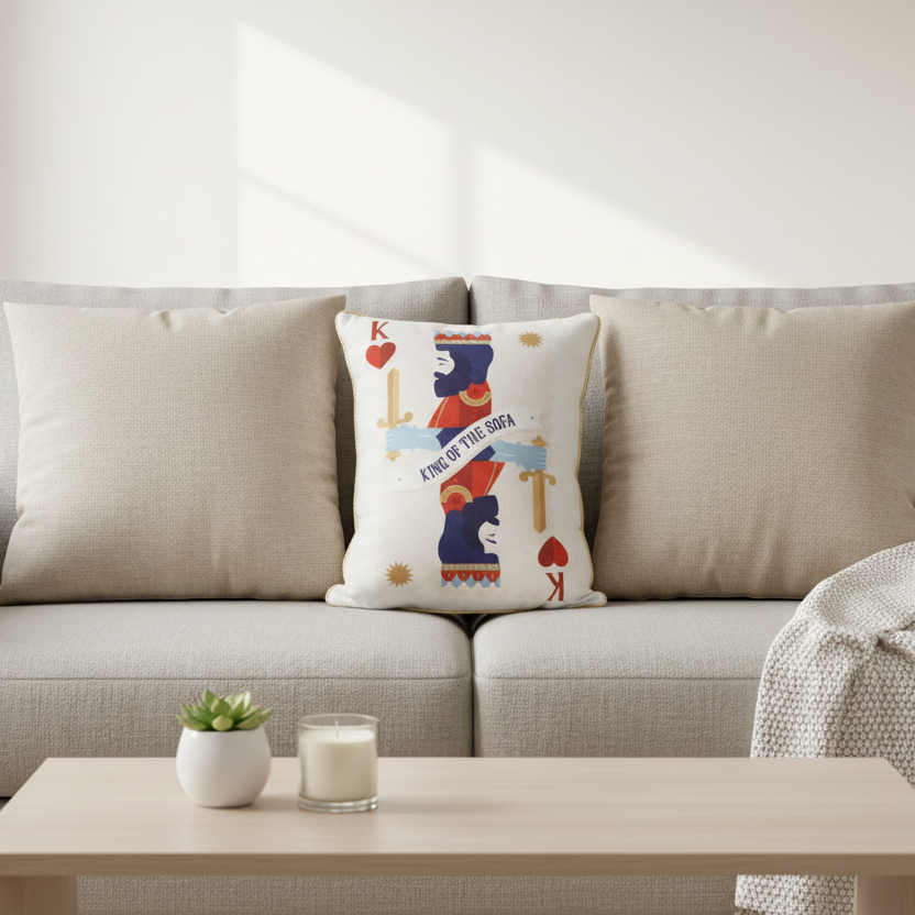 King of the Sofa Playing Card Cushion