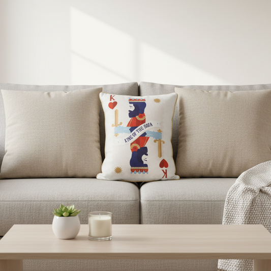 King of the Sofa Playing Card Cushion