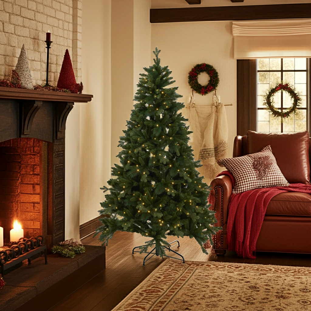 Green Forest Fir Pre-Lit 400L LED Christmas Tree – 7ft