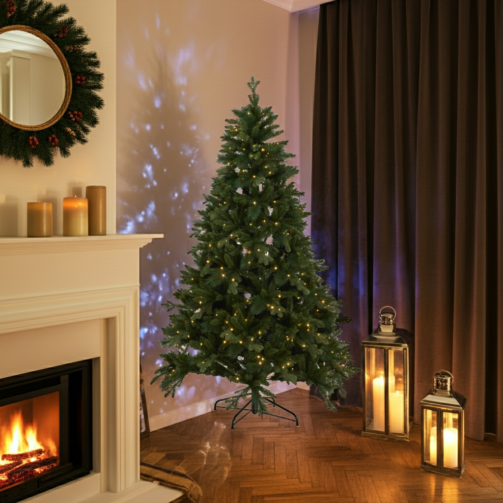 Green Forest Fir Pre-Lit 400L LED Christmas Tree – 7ft