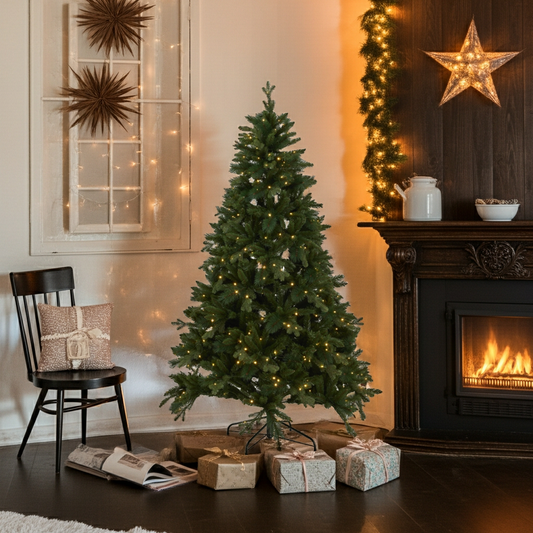 Green Forest Fir Pre-Lit 400L LED Christmas Tree – 7ft