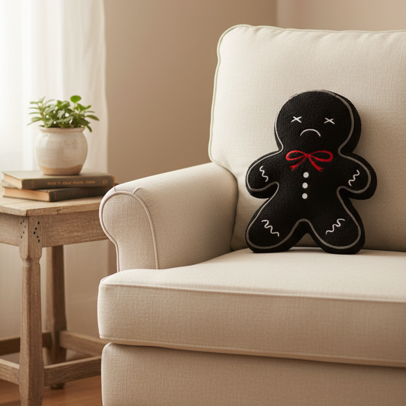Gingerdead Man Boucle Cushion