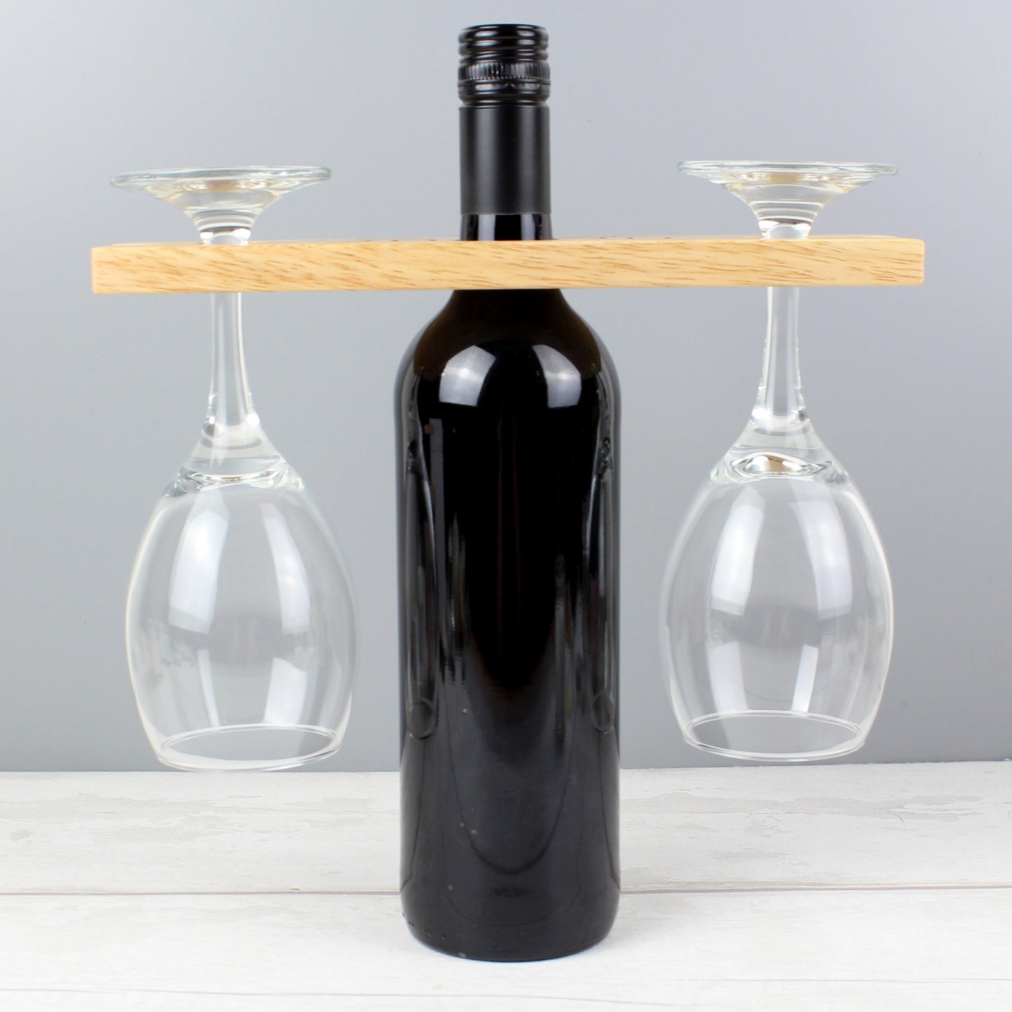 Personalised Wine Glass & Bottle Holder | Custom Wooden Butler Gift