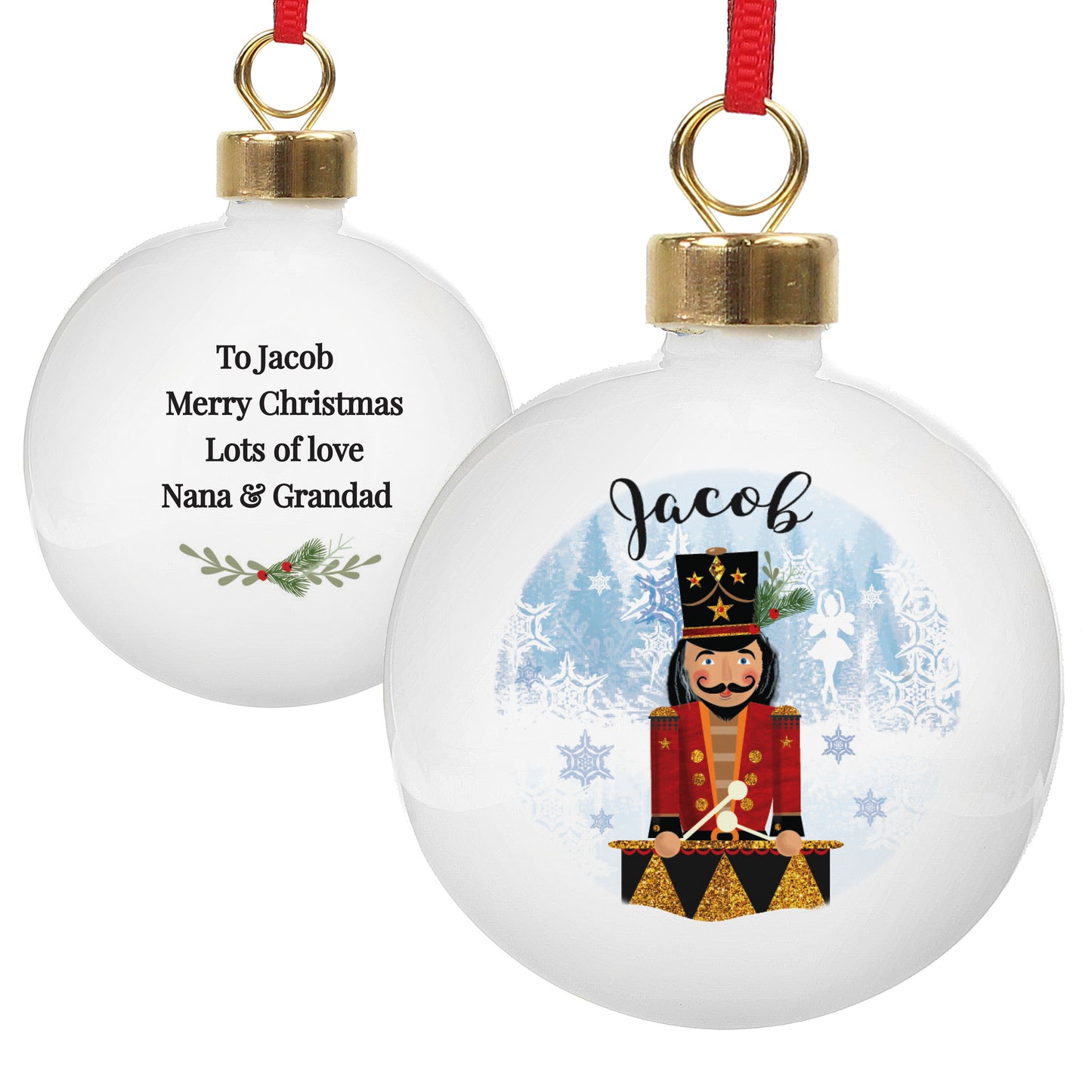 Personalised Nutcracker Christmas Bauble