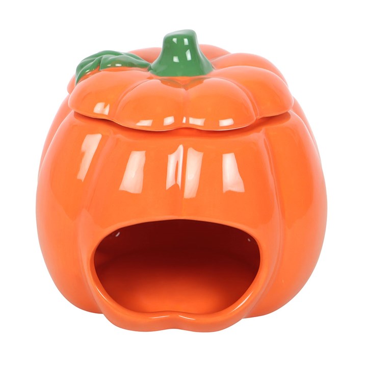 Cute Smiling Pumpkin Oil & Wax Burner – Halloween Ceramic Wax Warmer